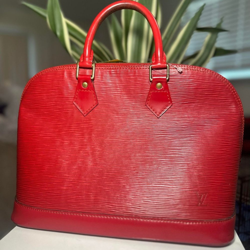 Louis Vuitton LV Hand Bag M52147 Alma Red Epi 2124995 w/ COA